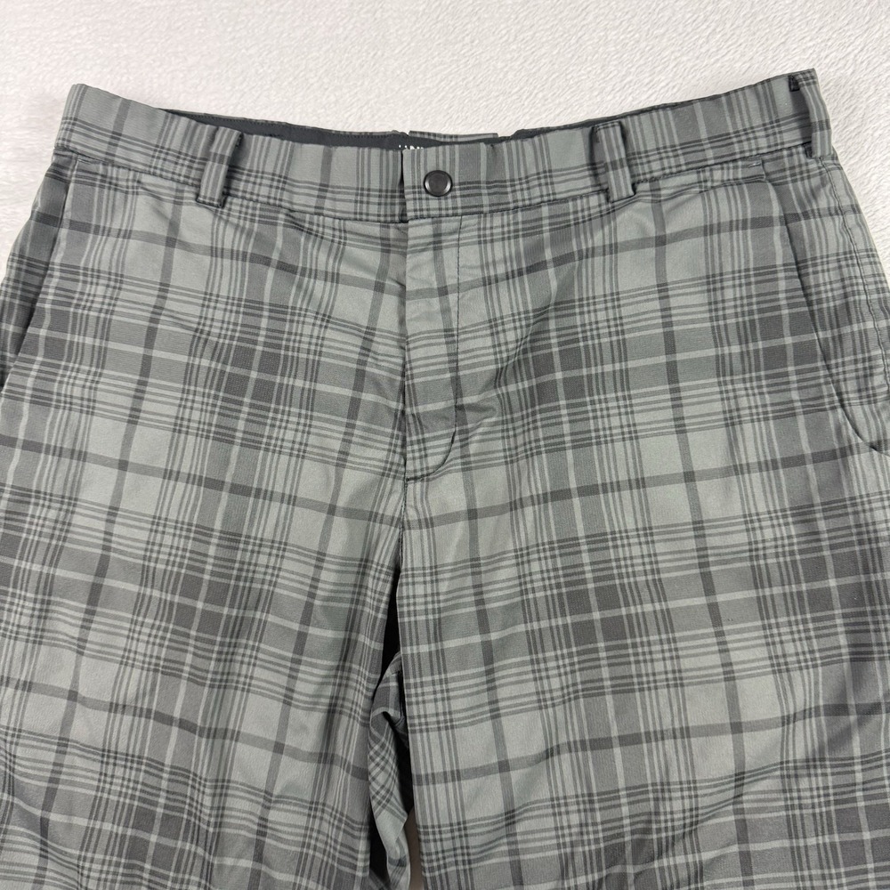 Nike Golf Tour Performance Shorts Mens 34x12 Gray Plaid Dri-Fit Tech Chino - Picture 2 of 9